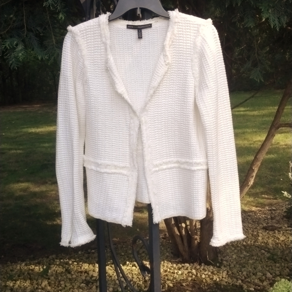 NWOT White House Black Market White Sweater Jacket size small